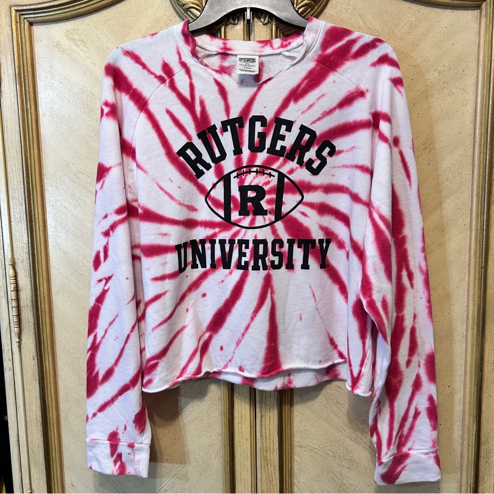 PINK Victoria’s Secret Rutgers University Tie-Dye Long Sleeve Shirt